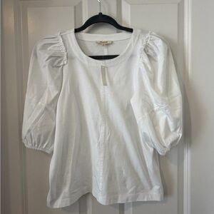 Madewell Cotton White Puff Sleeve Top NWT